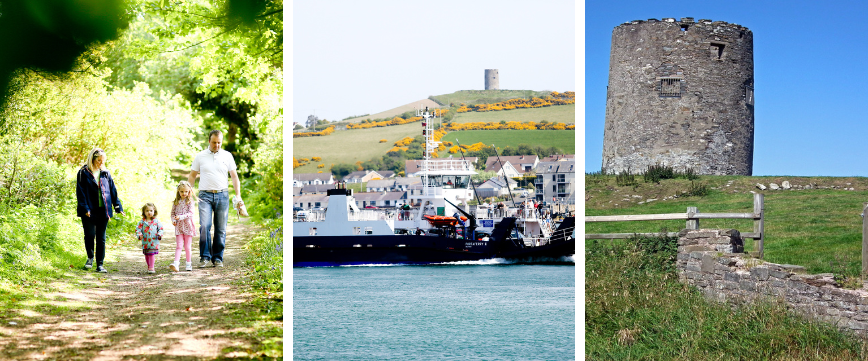 A trio of images showing Portaferry