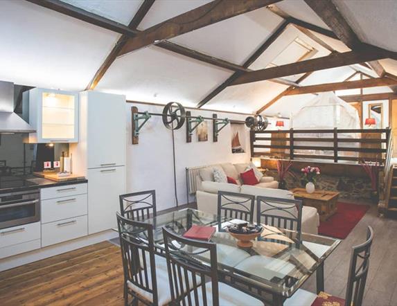 Open plan living dining kitchen area