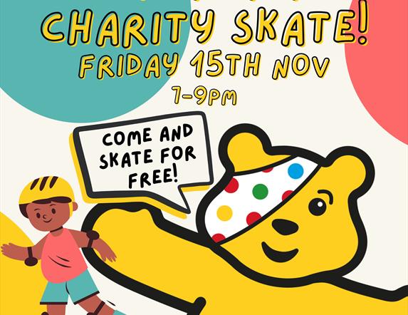 Skate for Children in Need Poster, Friday 15th November, Pudsey Bear