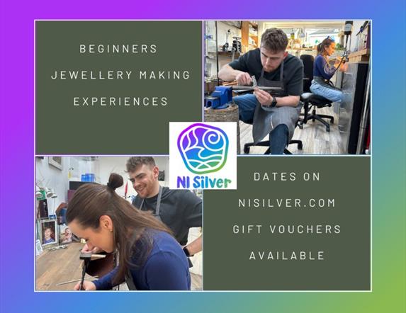 NI Silver promotion graphics for Beginners jewellery making experiences.