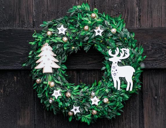 Festive door wreath