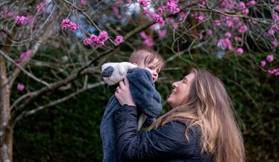 Mother and child in the gardens at Mount Stewart