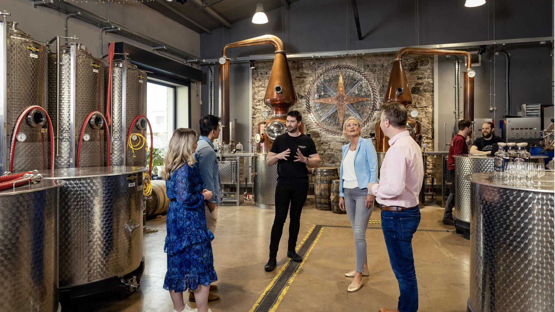 Tour in progress at The Copeland Distillery