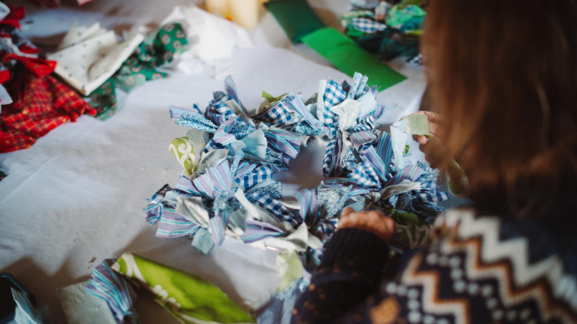 A rag rug make at the Ulster Folk Museum