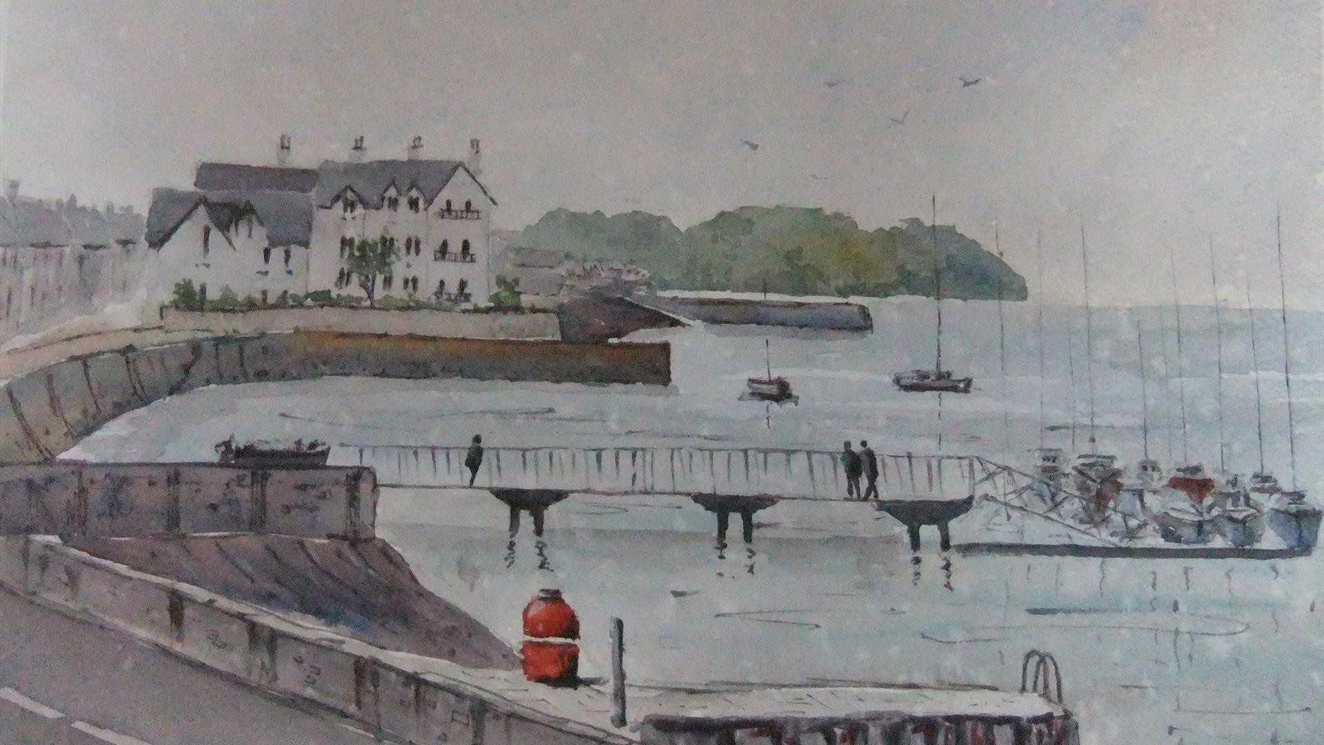 Painting of the Saltpans Portaferry