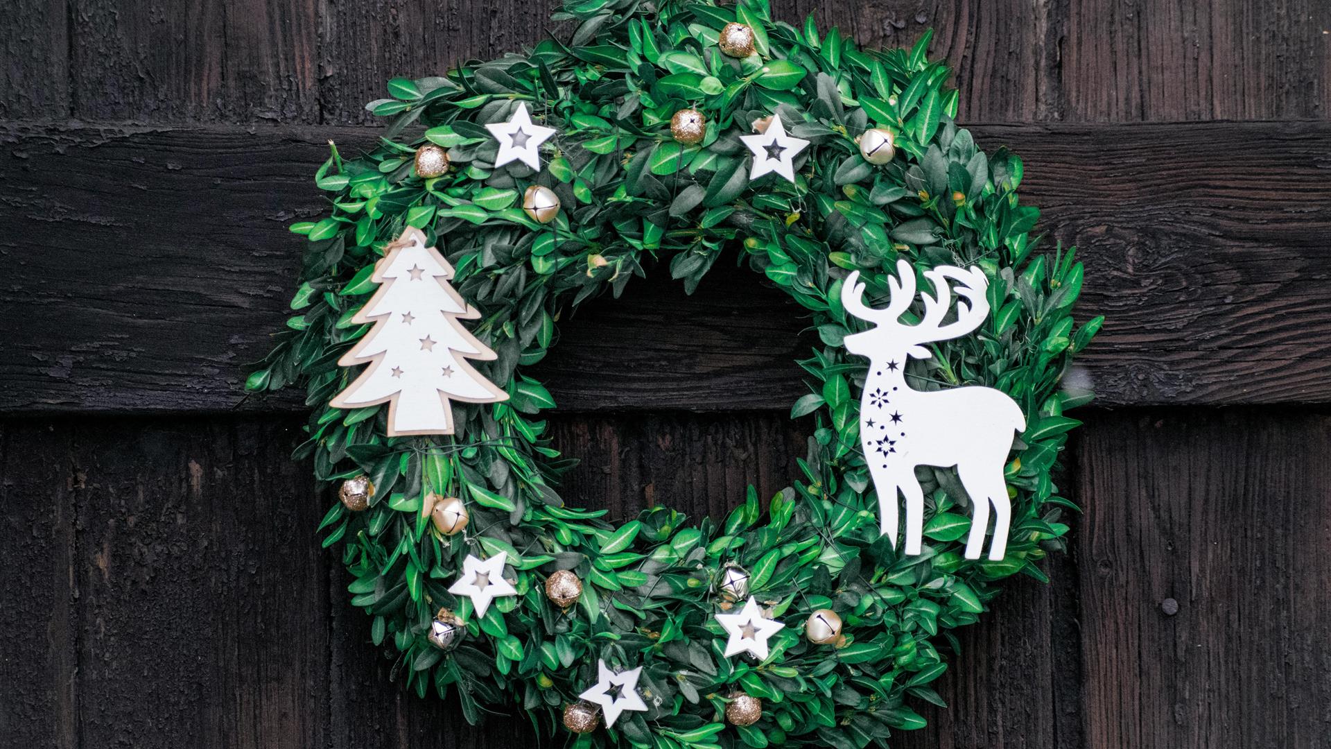 Festive door wreath