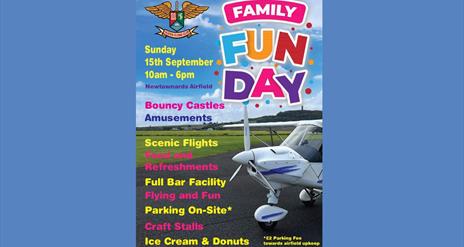 Graphic advertising the fun day on Sunday 15 September