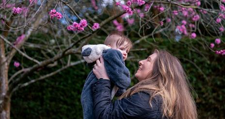 Mother and child in the gardens at Mount Stewart