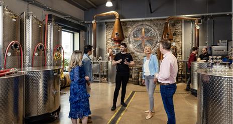 Tour in progress at The Copeland Distillery