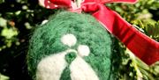 MISTLETOE FELTED CHRISTMAS BAUBLE