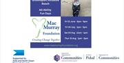 Mae Murray Foundation summer 2024 activity poster with supported by Ards and North Down Borough Council and Department for Communities