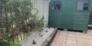 Paved garden area